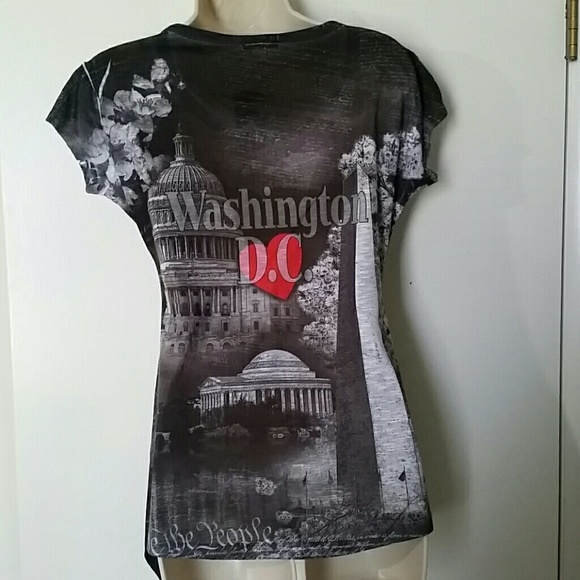 Washington DC Top w/ Blinged Out Lettering NWT - Picture 3 of 5
